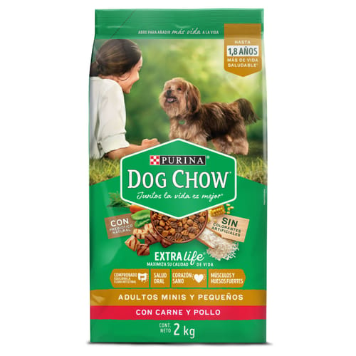DOG CHOW® Alimento para Perros Adultos Minis y Pequeños Sin Colorantes 2 kg