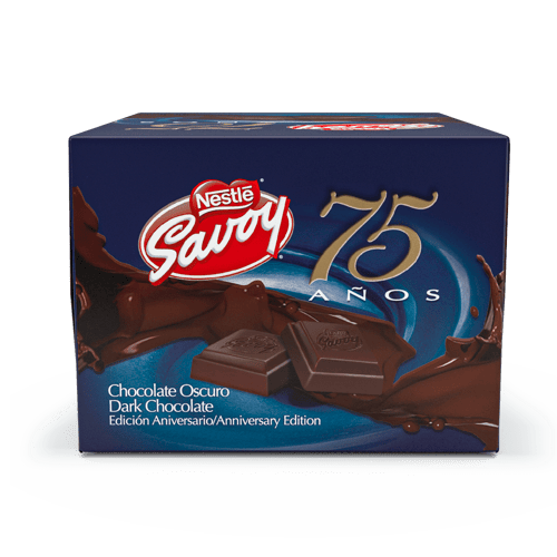 SAVOY® 75 Aniversario Dark Chocolate Oscuro Edición Aniversario Display 10 Unidades de 100 g