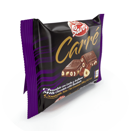 SAVOY® CARRÉ Avellanas Chocolate con Leche y Avellanas 100 g SAVOY® CARRÉ Avellanas Chocolate con Leche y Avellanas 100 g