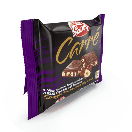 SAVOY® CARRÉ Avellanas Chocolate con Leche y Avellanas 100 g