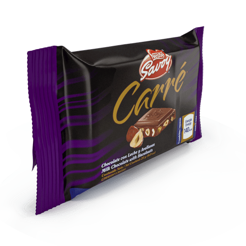 SAVOY® CARRÉ Mini Avellanas Chocolate con Leche y Avellanas 25 g