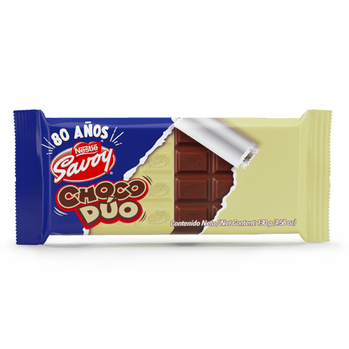 SAVOY® Choco Dúo Chocolate con Leche y Chocolate Blanco 130 g
