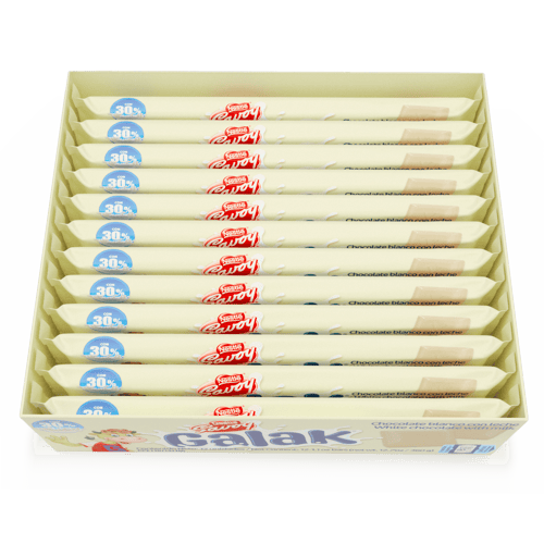 GALAK® Chocolate Blanco Display 12 Unidades de 30 g