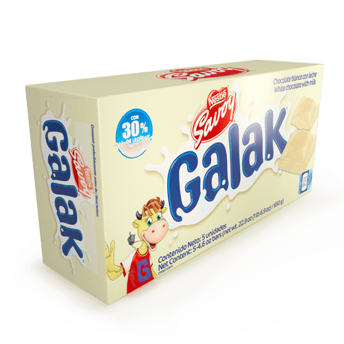 GALAK® Chocolate Blanco Display 5 Unidades de 130 g