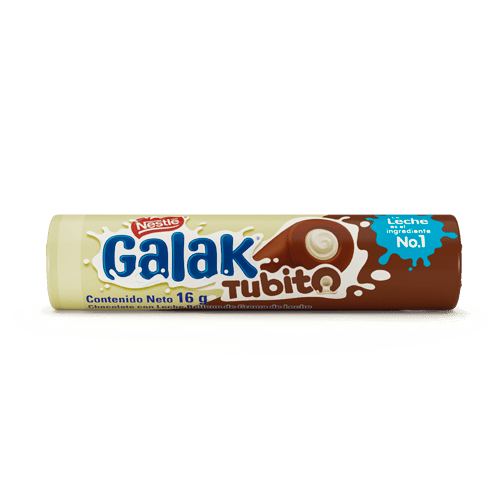 GALAK® Tubito Barra Sabor a Chocolate con Relleno Sabor a Leche 16 g
