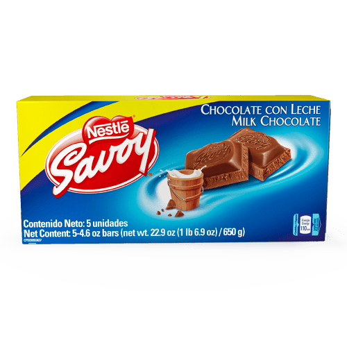 SAVOY® Chocolate con Leche Display 5 Unidades de 130 g