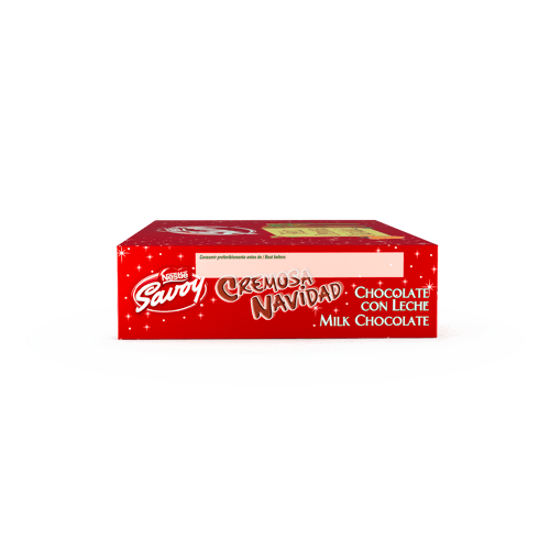 NESTLÉ-SAVOY® Cremosa Navidad Chocolate con Leche Display 9 Unidades de 70 g