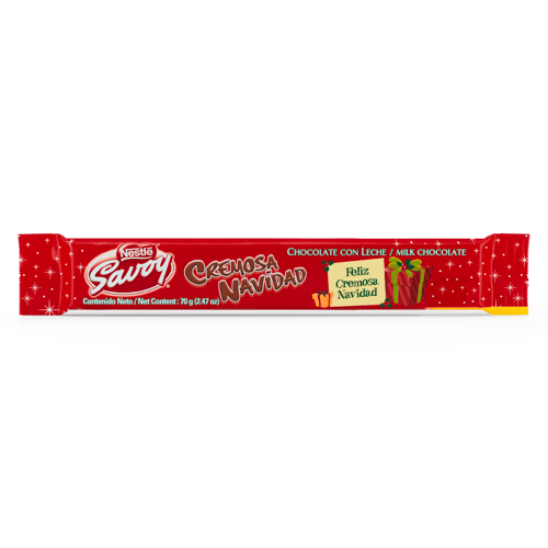 NESTLÉ-SAVOY® Cremosa Navidad Chocolate con Leche 70 g