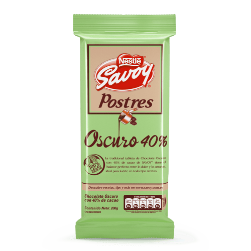 SAVOY® Chocolate de Postres 40% Cacao 200 g