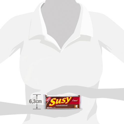 SUSY® Choco2 Wafer con Cacao Relleno con Crema Sabor a Chocolate Multipack 200 g