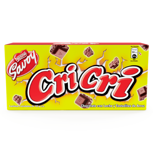 CRI CRI® Chocolate con Leche y Tostaditas de Arroz Display 5 Unidades de 123 g