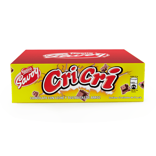 CRI CRI® Chocolate con Leche y Tostaditas de Arroz Display 12 Unidades de 27 g