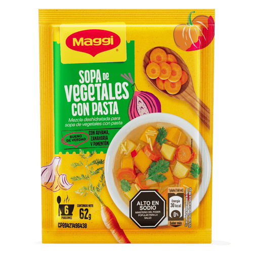 MAGGI® Sopa de Vegetales con Pasta Mezcla Deshidratada 62 g MAGGI® Sopa de Vegetales con Pasta Mezcla Deshidratada 62 g