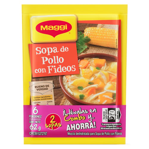 MAGGI® Dúo Pack Sopa de Pollo con Fideos 62 g