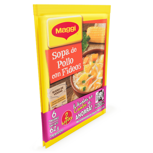 MAGGI® Dúo Pack Sopa de Pollo con Fideos 62 g