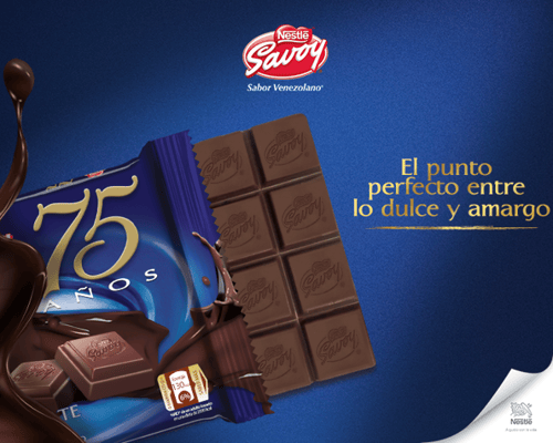 SAVOY® 75 Aniversario Dark Chocolate Oscuro Edición Aniversario Display 10 Unidades de 100 g