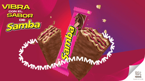 SAMBA® Wafer con Relleno Sabor a Fresa Cubierto de Chocolate 32 g