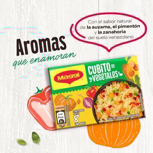 MAGGI® Caldo de Vegetales Mezcla Deshidratada 8 Cubitos MAGGI® Caldo de Vegetales Mezcla Deshidratada 8 Cubitos