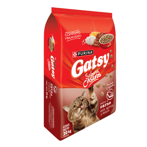 Gatsy® Alimento para Gatos Sabor a Carne, Arroz y Maíz 20Kg