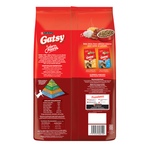 Gatsy® Alimento para Gatos Sabor a Carne, Arroz y Maíz 20Kg