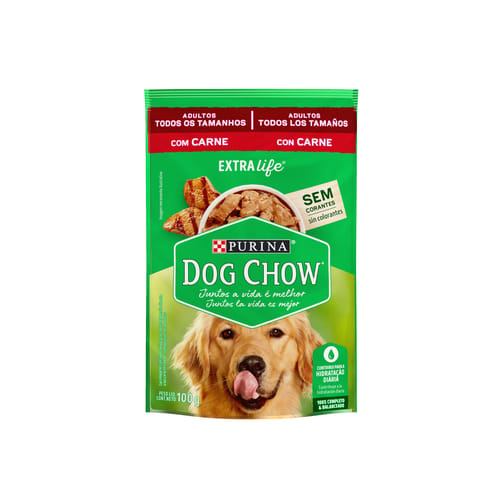 Dog Chow® Alimento húmedo para Perros Adultos Todos los Tamaños con Carne 100g