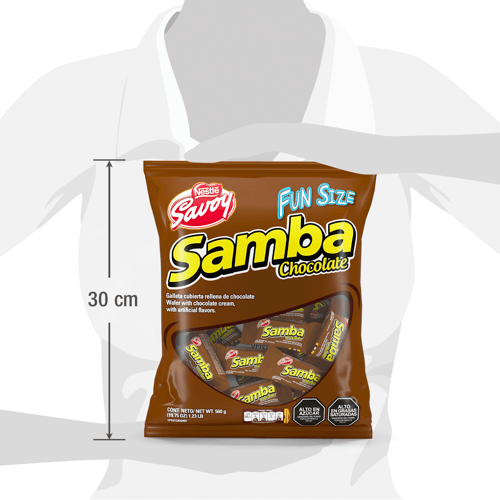 SAMBA® Wafer con Relleno Sabor a Chocolate Cubierto de Chocolate Bolsa de 35 Unidades de 16 g