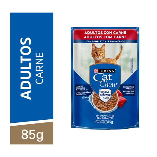 Cat Chow® Alimento húmedo para Gatos Adultos con Carne 85g