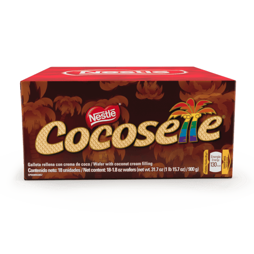 COCOSETTE® Maxi Galleta Rellena de Crema de Coco Display 18 Unidades de 50 g