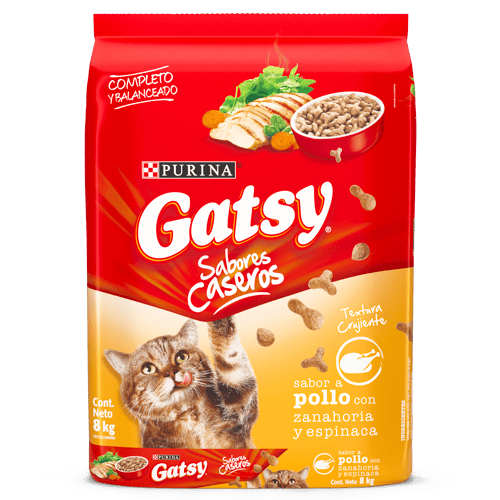 GATSY® Alimentos para Gatos Adultos Pollo Zanahoria y Espinaca 8 kg
