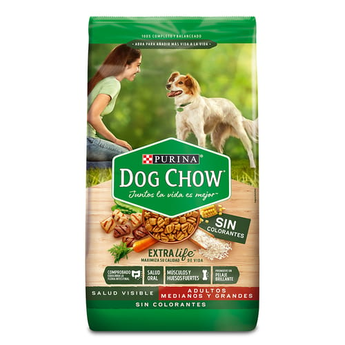 DOG CHOW® Alimento para Perros Adultos Medianos y Grandes Sin Colorantes 2 kg