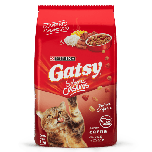 GATSY® Alimento para Gatos Adultos Sabor a Carne, Arroz y Maíz 1 kg