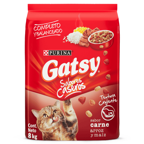 GATSY® Alimento para Gatos Adultos Sabor a Carne, Arroz y Maíz 8 kg