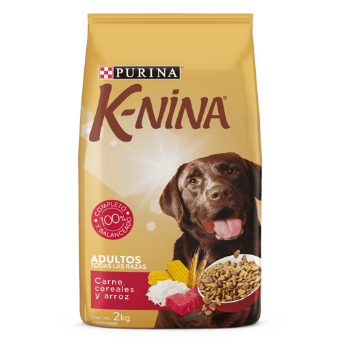 K-NINA® Alimento para Perros Adultos Sabor a Carne, Cereal y Arroz 2 kg