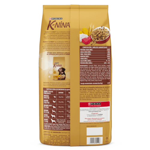 K-NINA® Alimento para Perros Adultos Sabor a Carne, Cereal y Arroz 4 kg K-NINA® Alimento para Perros Adultos Sabor a Carne, Cereal y Arroz 4 kg