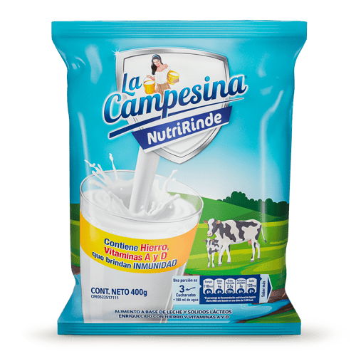 LA CAMPESINA® NutriRinde Alimento a base de leche y sólidos lácteos enriquecido 400g