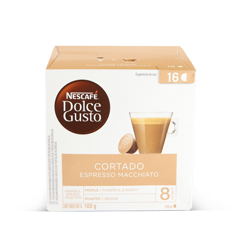 Estuche 16 cápsulas NESCAFE DOLCE GUSTO café Cortado Espresso Macchiatto  selección de arábica y robusta · El Corte Inglés