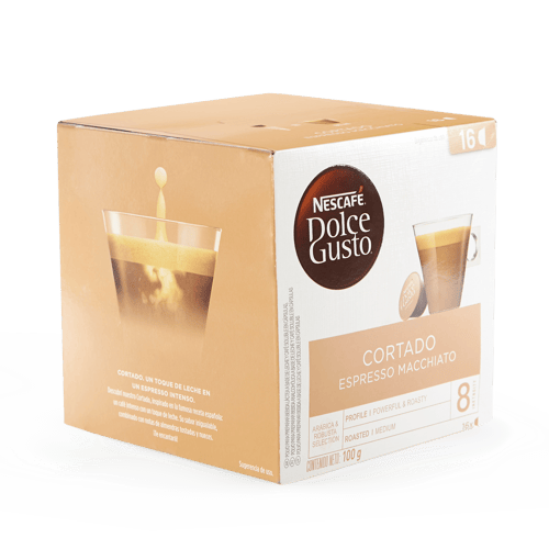 Nescafé Dolce Gusto Espresso Cortado descafeinado, paquete de 3, 3 x 16  cápsulas