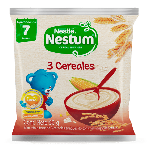 NESTUM® Cereal Infantil de 3 Cereales Enriquecido con Vitaminas y Minerales 50 g