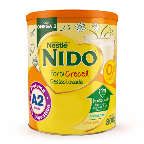 NIDO® Forticrece Deslactosada A2 Alimento Lácteo en Polvo Enriquecido 800 g