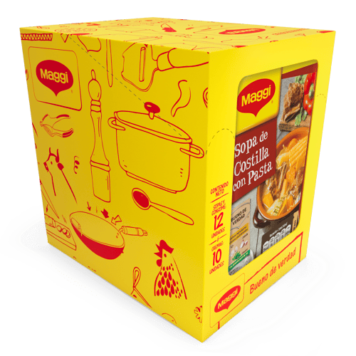 MAGGI® Sopa de Costilla con Pasta Mezcla Deshidratada Display 12 Sobres de 50 g