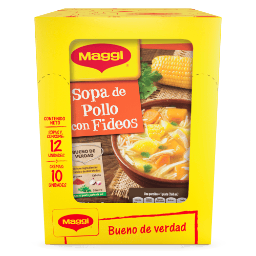 MAGGI® Sopa de Pollo con Fideos Display 12 Sobres de 62 g