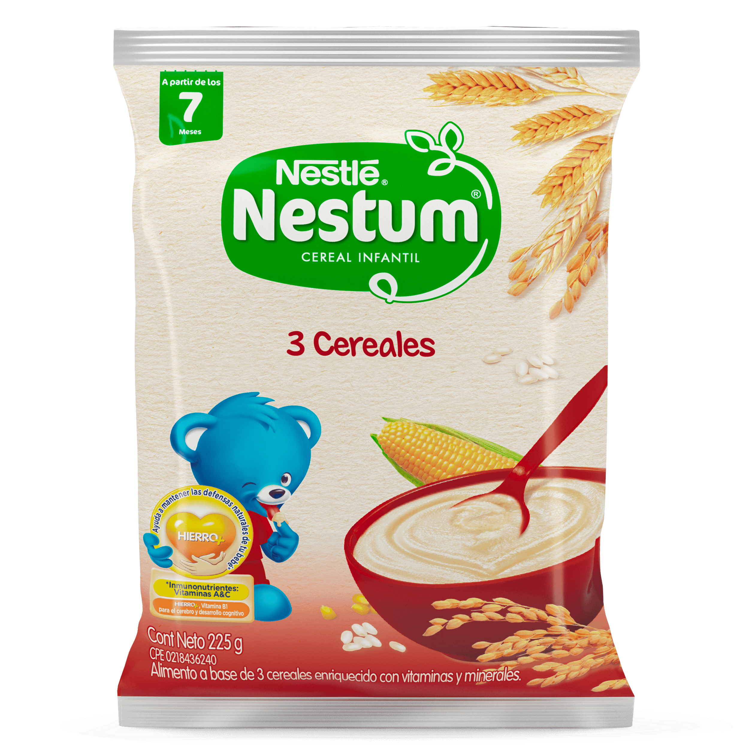 NESTUM® Cereal Infantil de 3 Cereales Enriquecido 225g